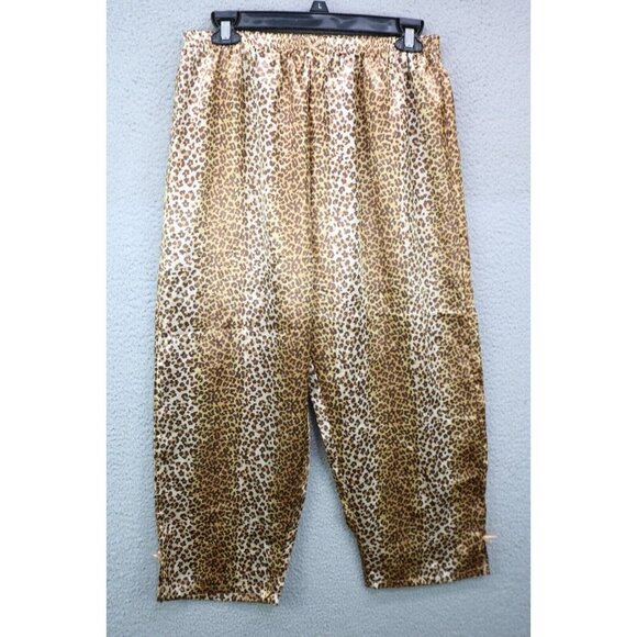 Kathryn Leopard Print Satin Pajama Set-Size Medium-Sleeveless - Picture 2 of 16